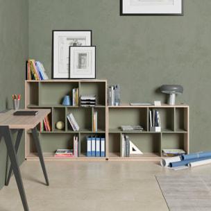 Estantería librería Nack melamina roble-verde 80x119x32 cm