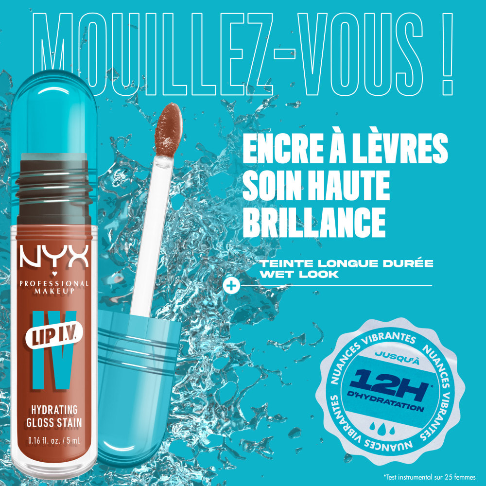 NYX Professional Makeup, Lip IV, Gloss, jusqu'à 12h d'hydratation, hautement pigmenté, fini brillant, Caramel Drip