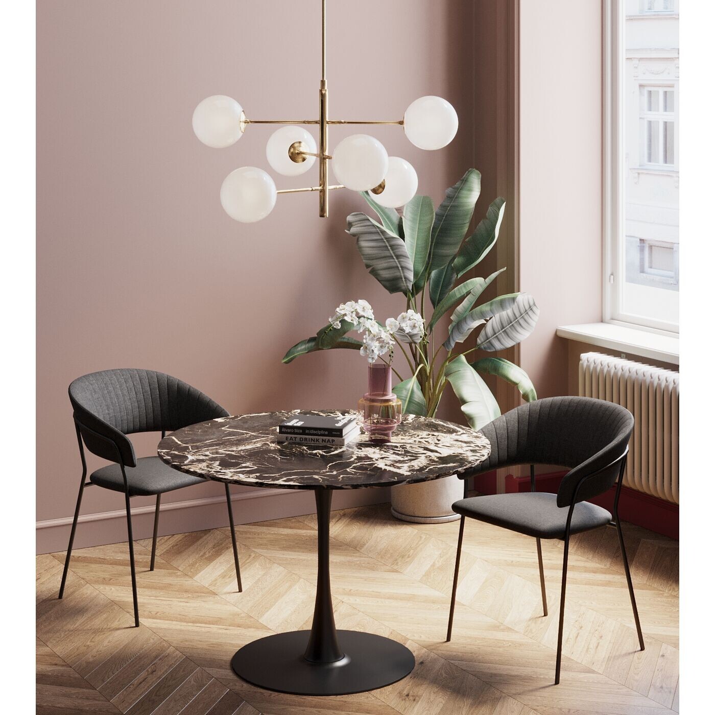 Table Schickeria effet marbre noir Kare Design