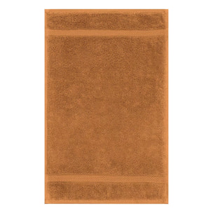 Serviette invites pur coton 550 g/m² uni orange Elea rouille