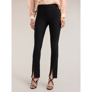 Motivi - Pantaloni slim in cady con spacco - Nero