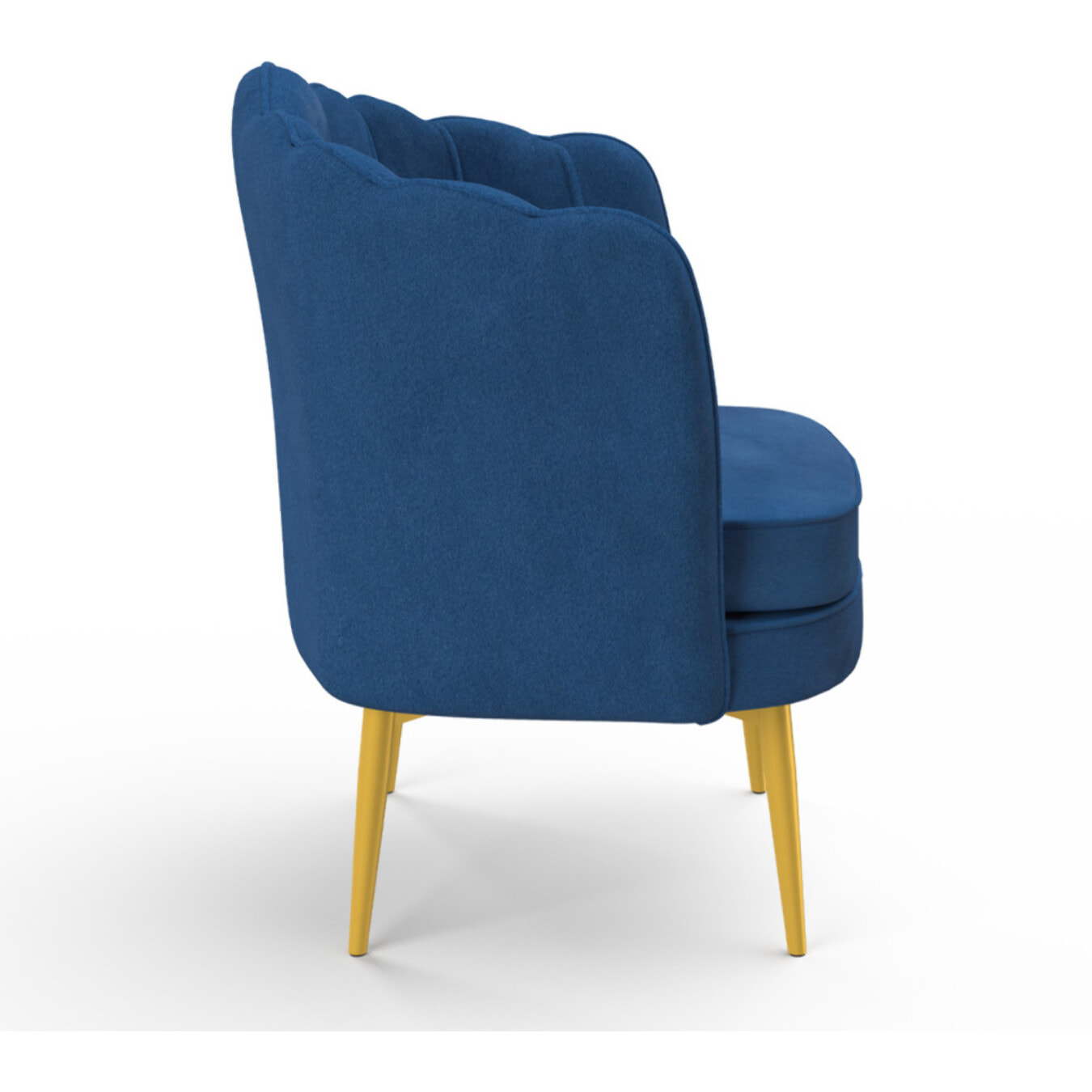 Fauteuil Arielle - Bleu / pied doré