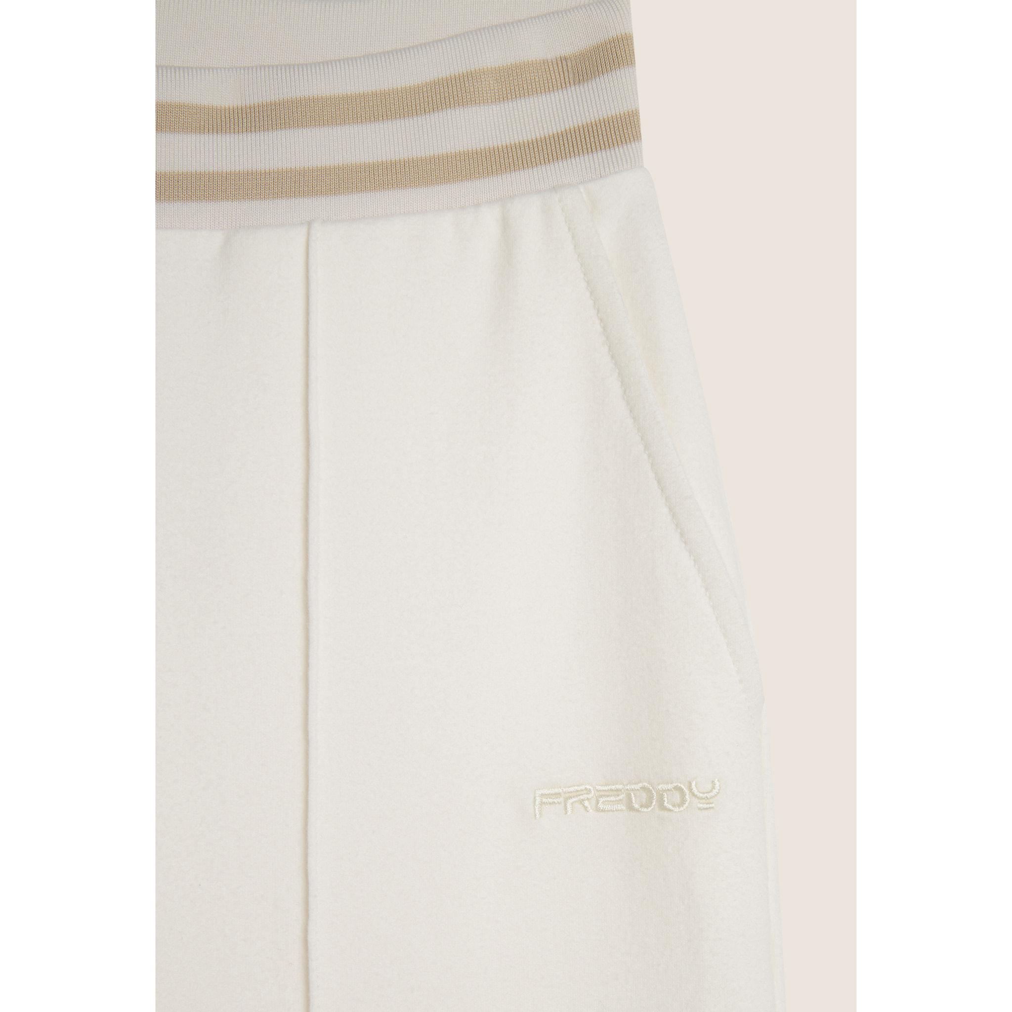 Pantalone donna wide leg in felpa garzata