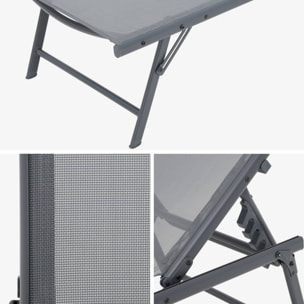 Bain de soleil acier textilène multi positions (lot de 2) TROPEA