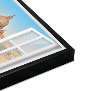 Affiche encadrée fenêtre Rome Vatican Affiche + cadre en métal - Noir