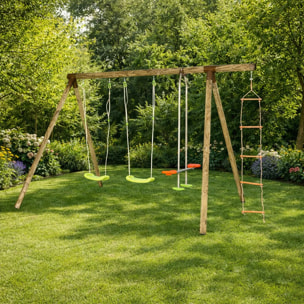Portique bois 2,30 m Topwood DOLCI - 5 enfants