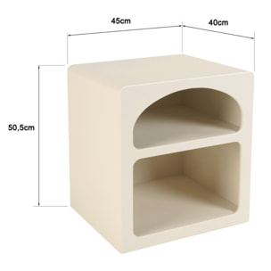 HELENA - Chevet 2 niches 45x40cm en bois peint couleur beige