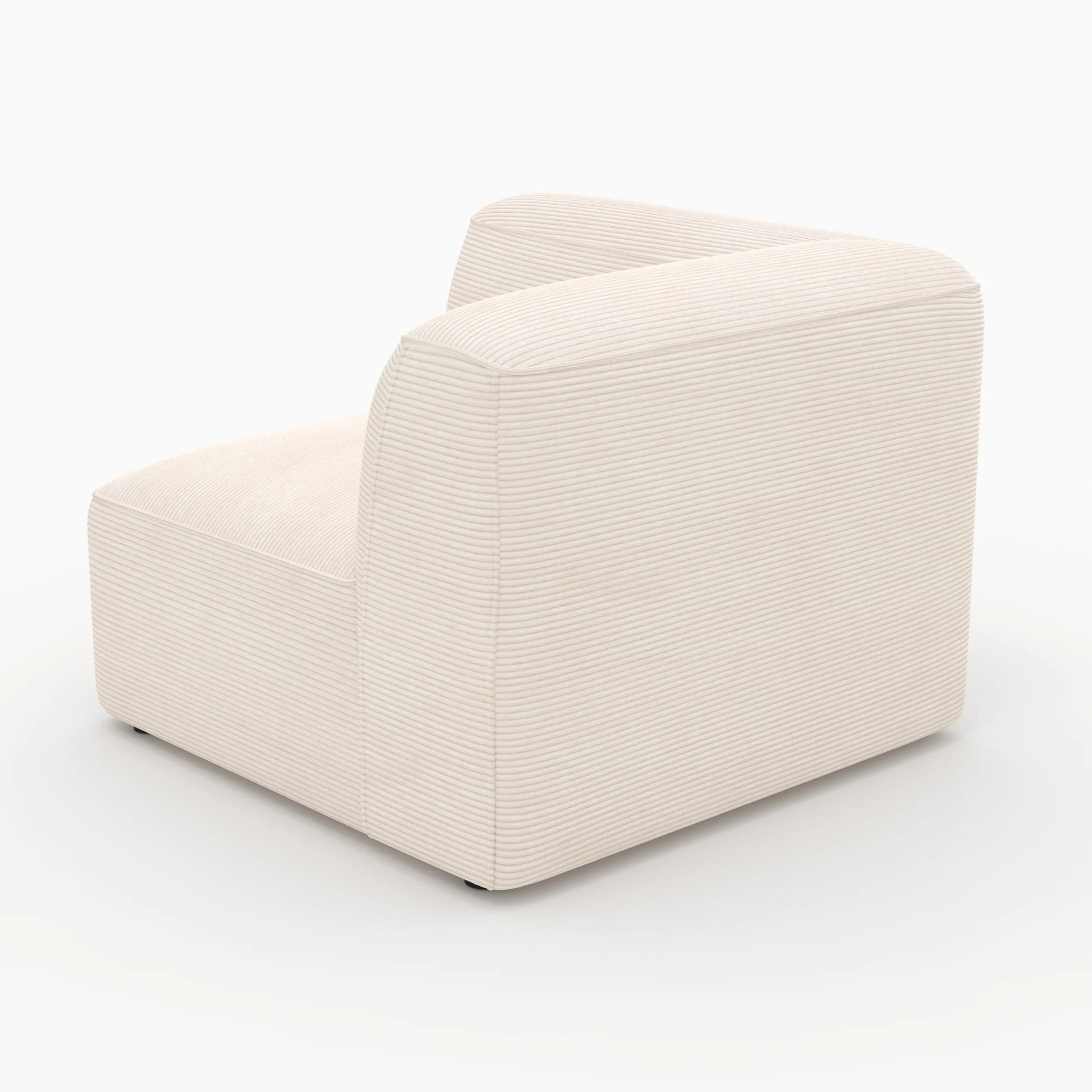 Angle gauche pour canapé modulable en velours blanc cassé - Mina