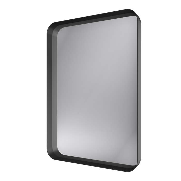 Miroir 80x45- Cadre en aluminium laque noir mat - UBY