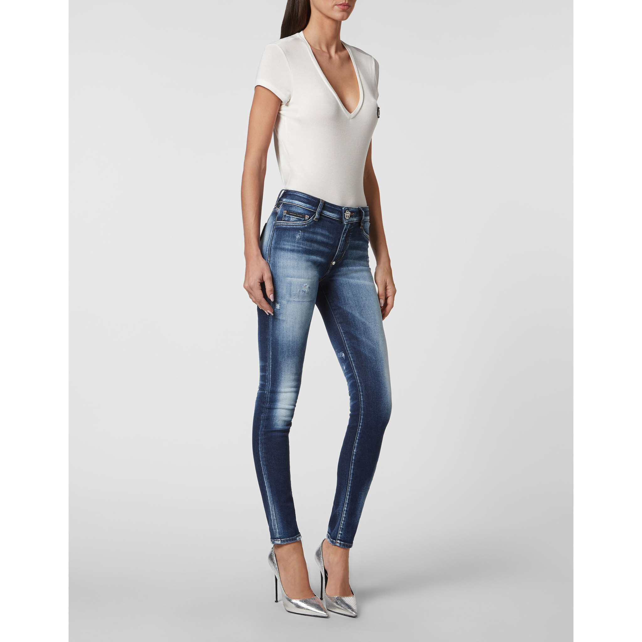 PHILIPP PLEIN Jegging de cintura alta