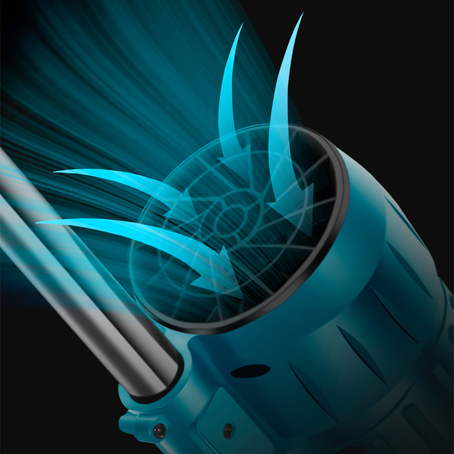 Soplador turbo 21V con mango extensible, 800W y 15000mAh.