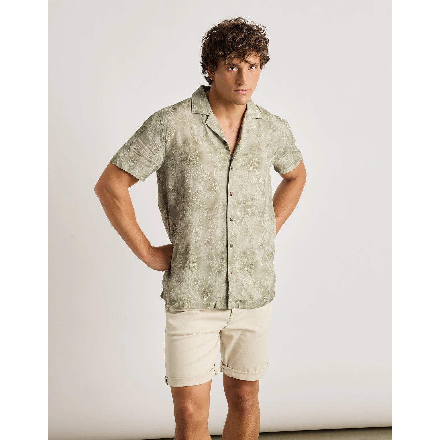 Camisa Manga Corta Caqui - Fog