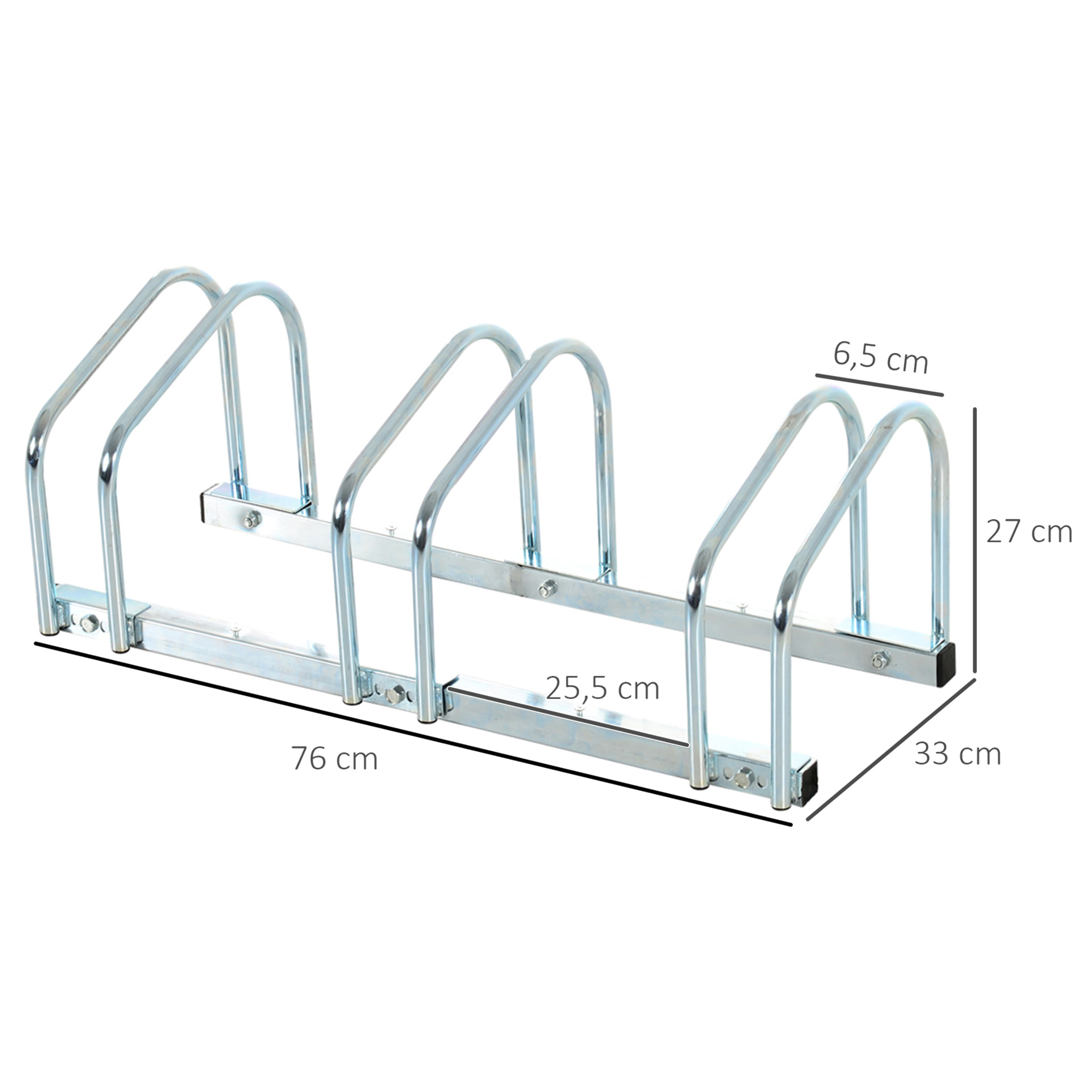 Râtelier 3 vélos dim. 70L x 33l x 27H cm acier galvanisé