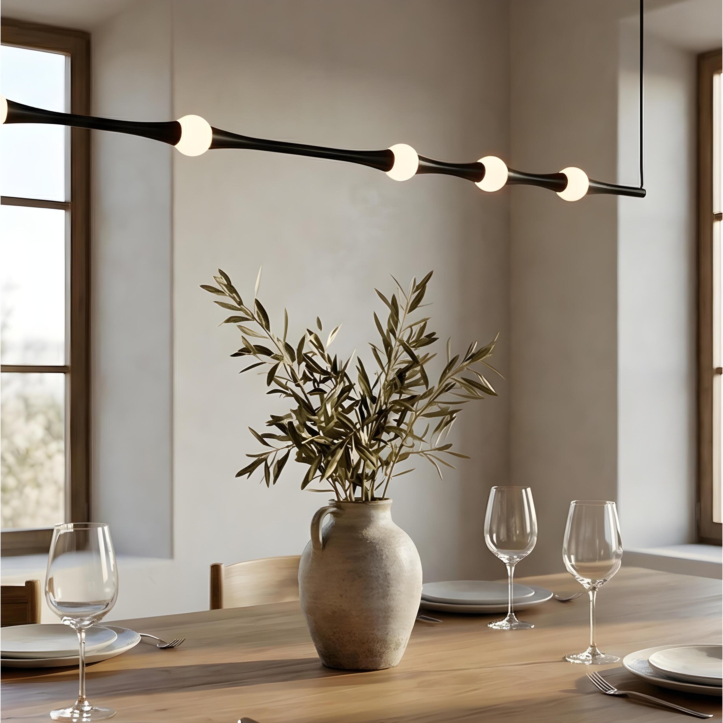 LEDS C4 Colgante Dew Horitzontal 995mm LED 13 Blanco cálido - 2700K DALI Negro 782lm