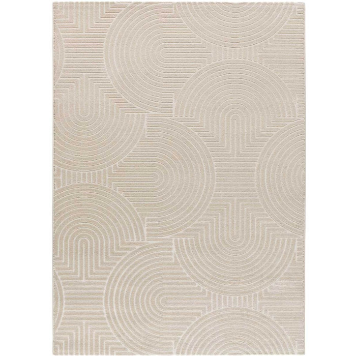 ZEN Alfombra de estilo escandinavo con relieve en color blanco, varias medidas disponibles.