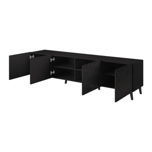 Chloe - meuble TV - 4 portes - 200 cm - Noir
