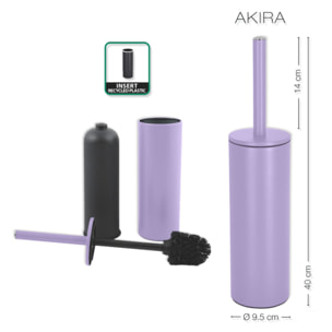 Set Poubelle à  pédale 5L & Brosse Wc AKIRA Lavande mat Spirella