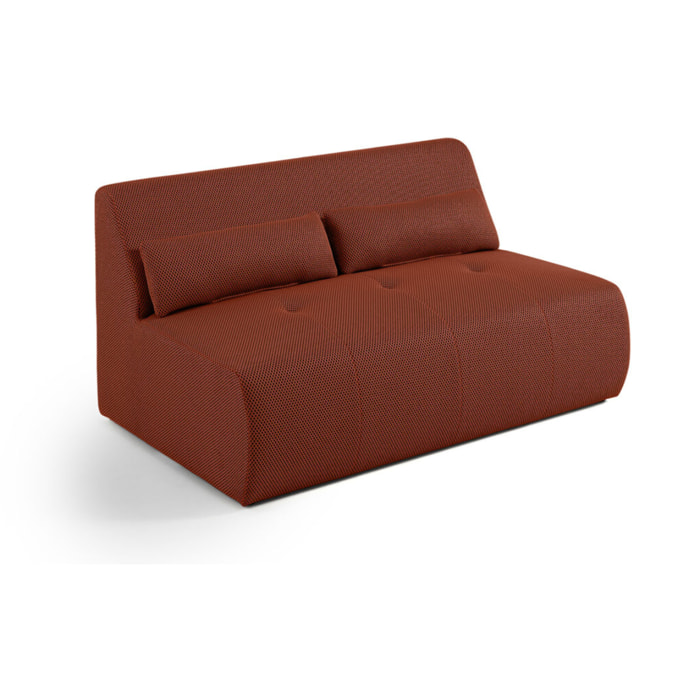 Onyx - canapé droit 2 places - en tissu mailles 3D - Terracotta