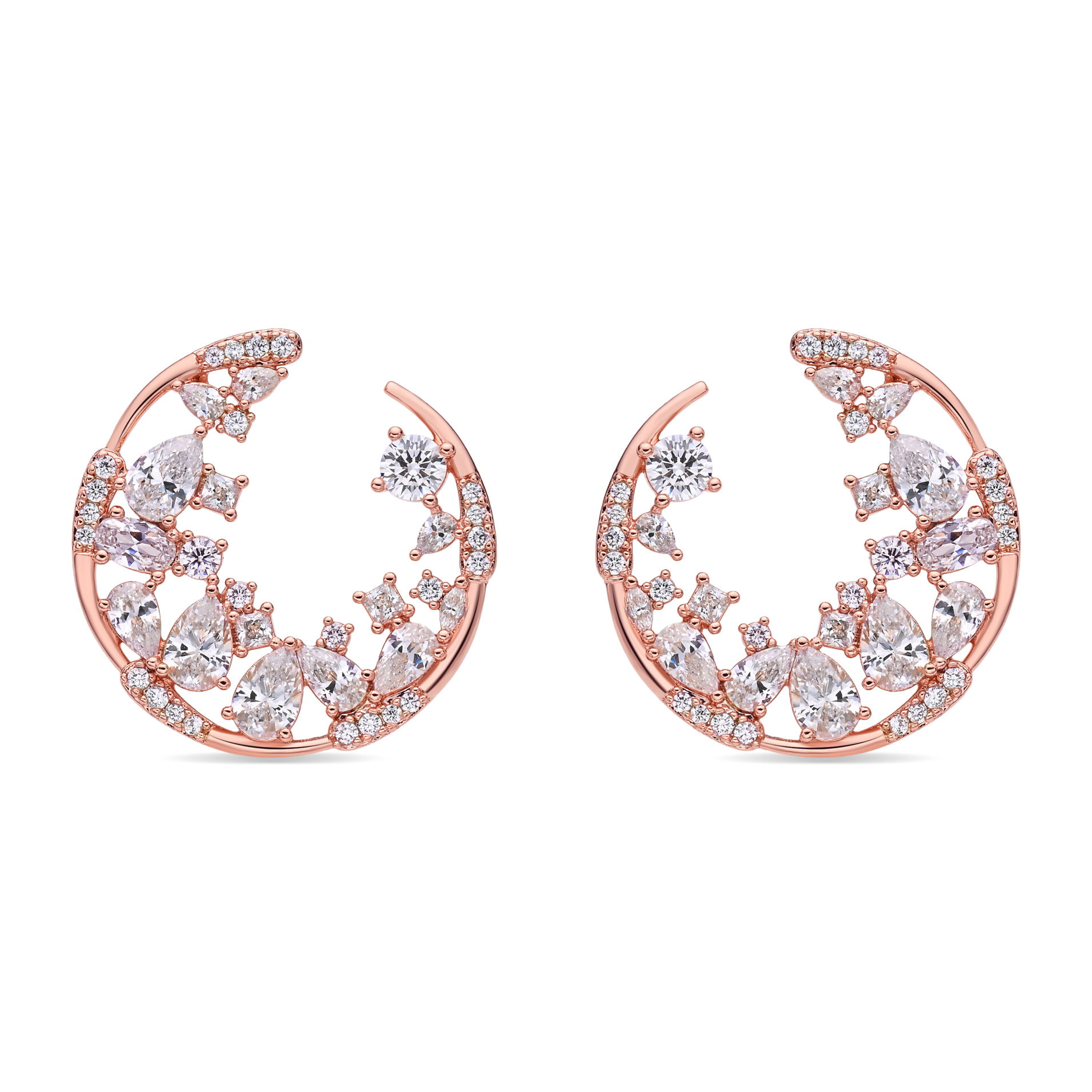 Pendientes Elhan acabado oro rosa 18k