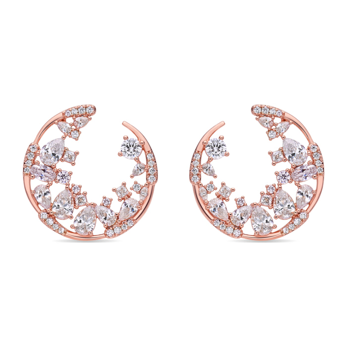 Pendientes Elhan acabado oro rosa 18k