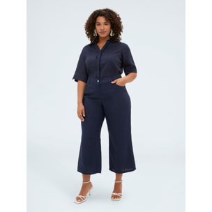 Fiorella Rubino - Pantalones de mezcla de lino y viscosa - Azul