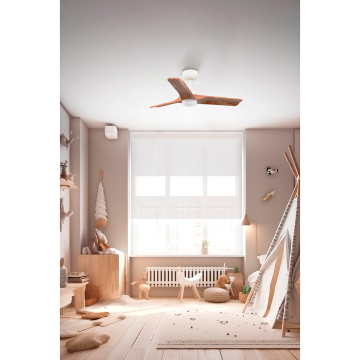 HEYWOOD S LED Ventilatore bianco/legno DC