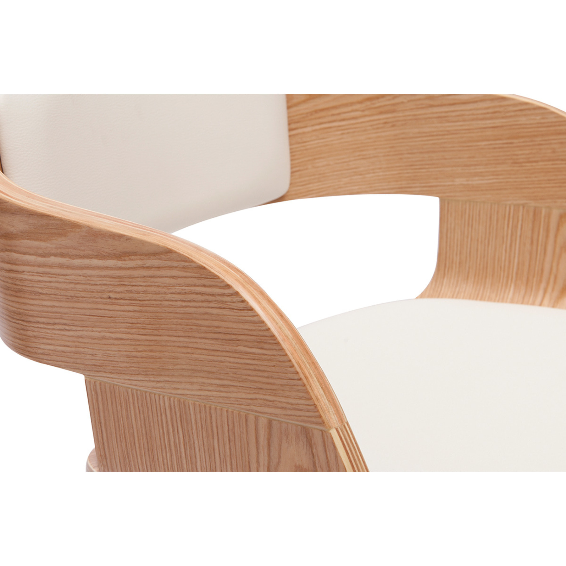 Tabouret de bar design pivotant blanc et bois clair H65 cm GAO