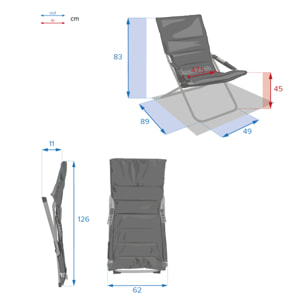 Fauteuil relax de jardin Milos Taupe