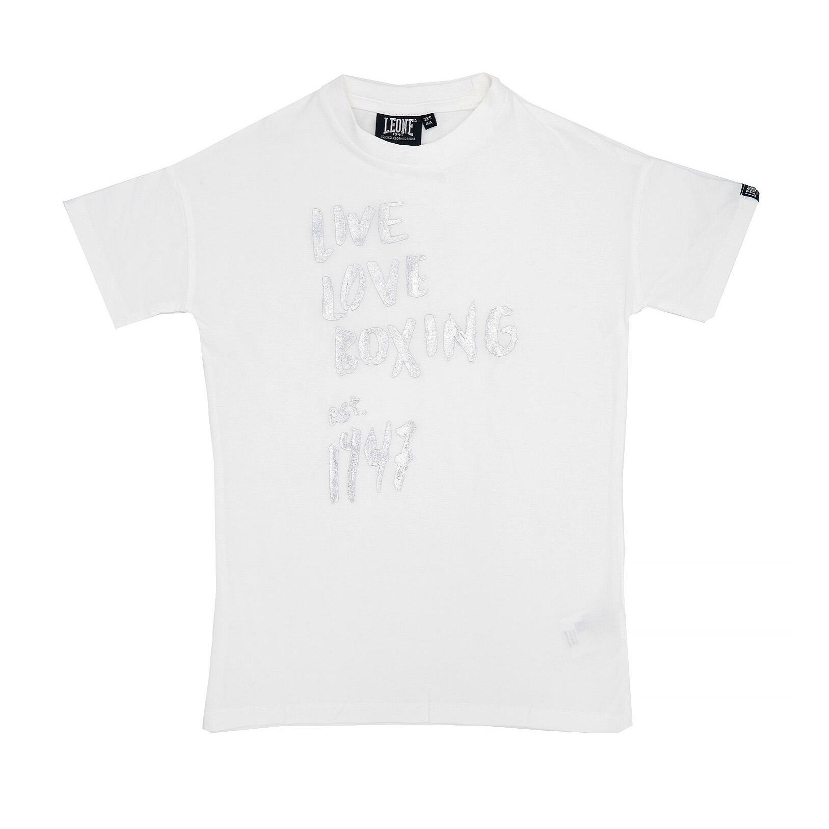 Camiseta larga de manga corta brillante para niña