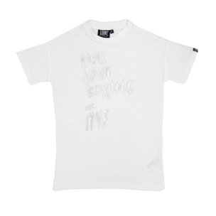 Camiseta larga de manga corta brillante para niña