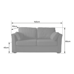 Canapé droit 2 places beige EMILE