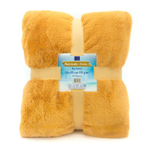 Plaid imitation "Lapin" 130x170cm 610g/m² - Cocoon Camel