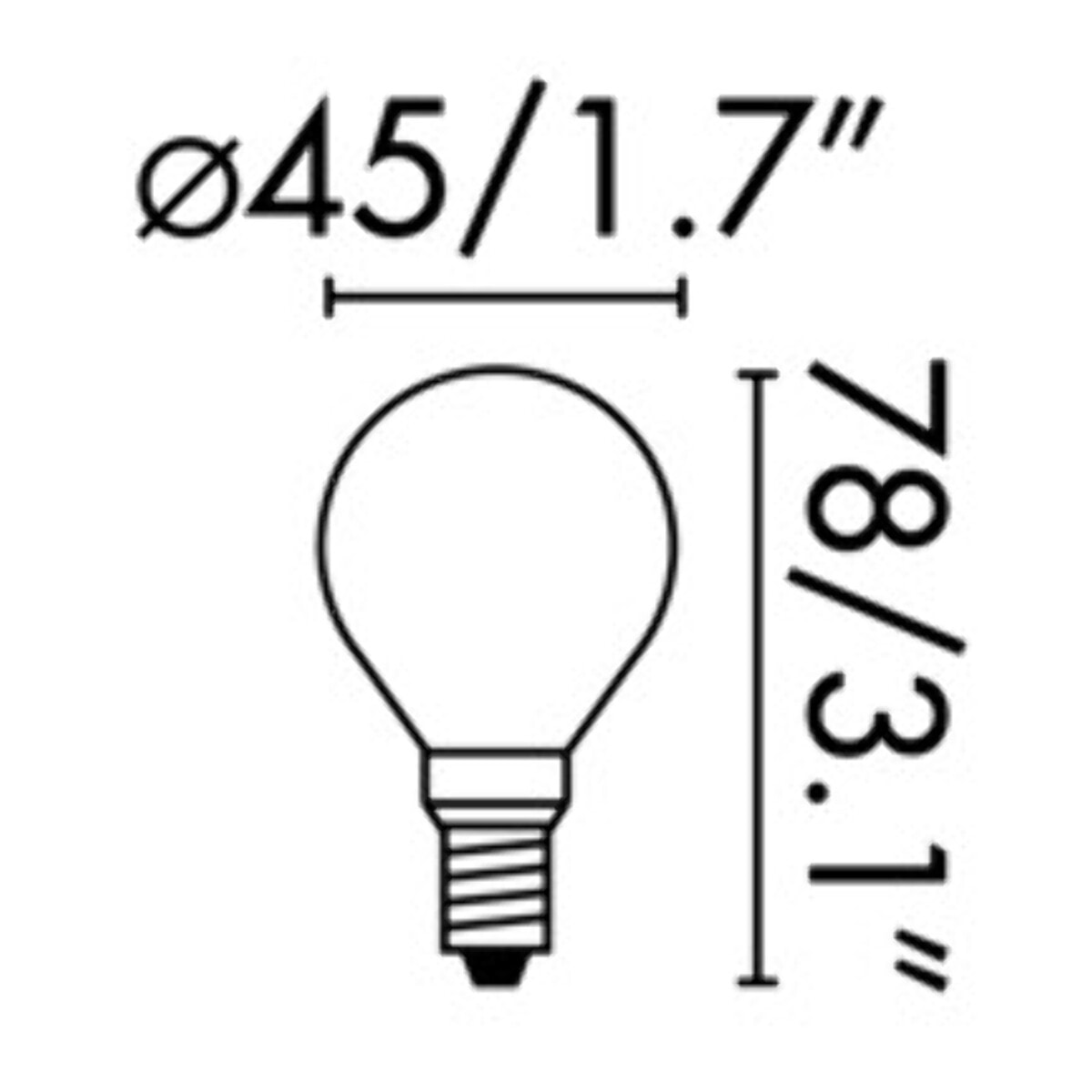 Ampoule G45 MAT LED E14 4W 2700K 450LM