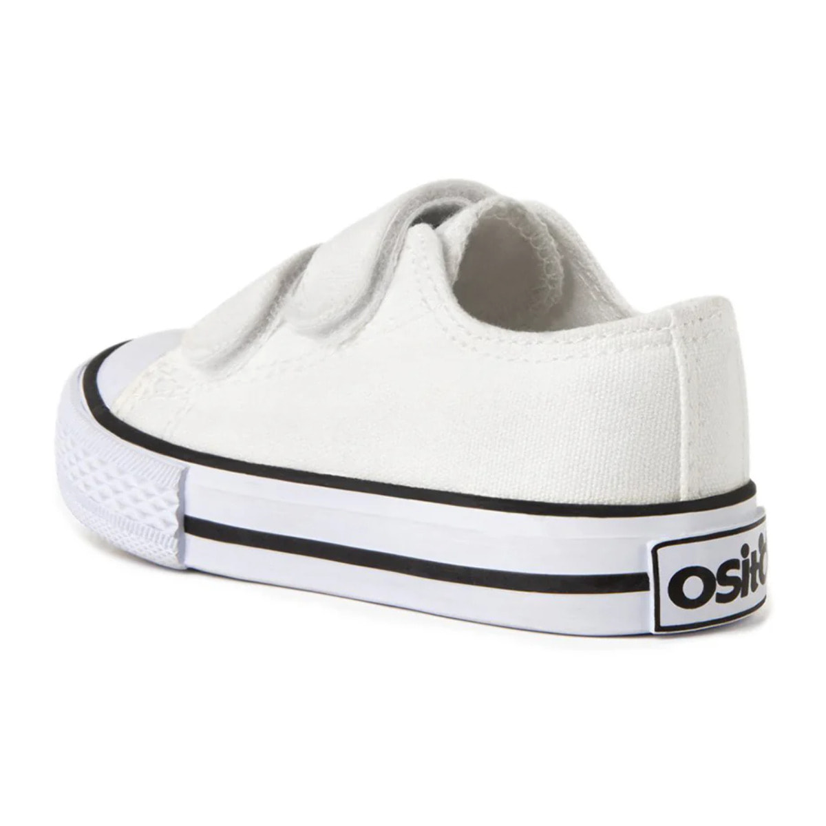 Zapatillas de Bebé con Cierre Adherente de Lona en Blanco