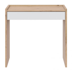 Mesa de escritorio Noa Blanco Artik (Blanco Mate) - Roble Nodi