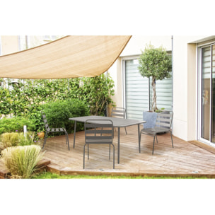Table jardin en métal "Bilbao" - 150 x 90 x 71 cm - Taupe