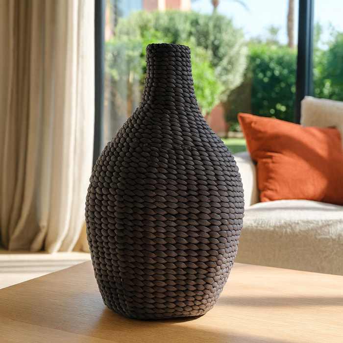 Jarre noire en jacinthe d'eau h57cm AMANI