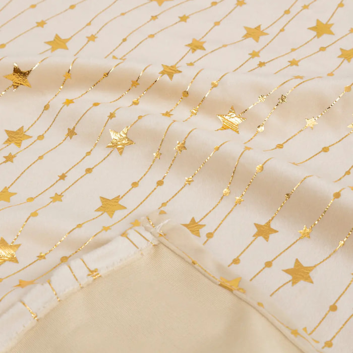 Nappe velours motif étoiles 140x360cm doré