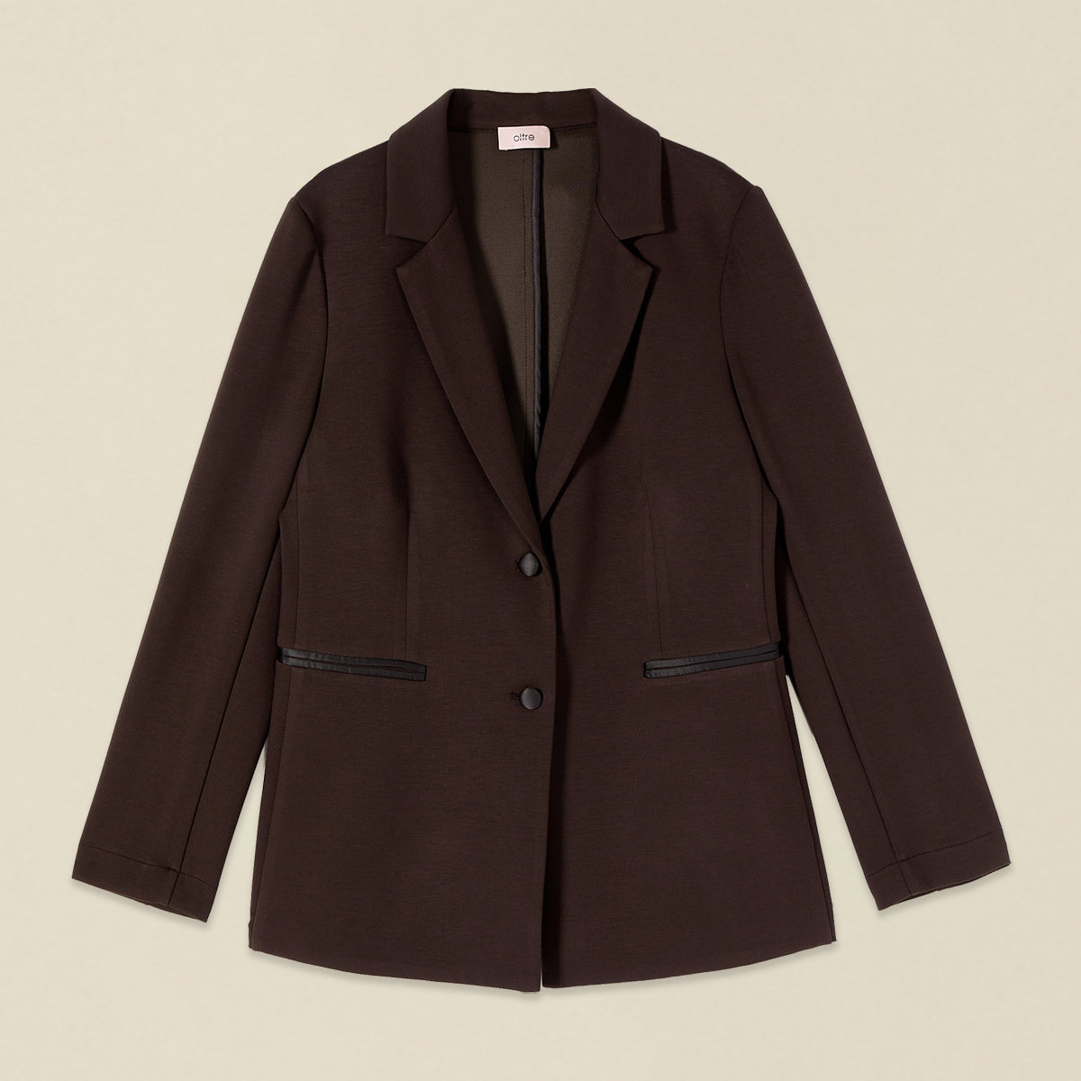 Oltre - Blazer in jersey scuba - Marrone