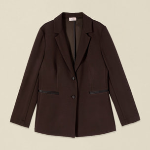 Oltre - Blazer in jersey scuba - Marrone