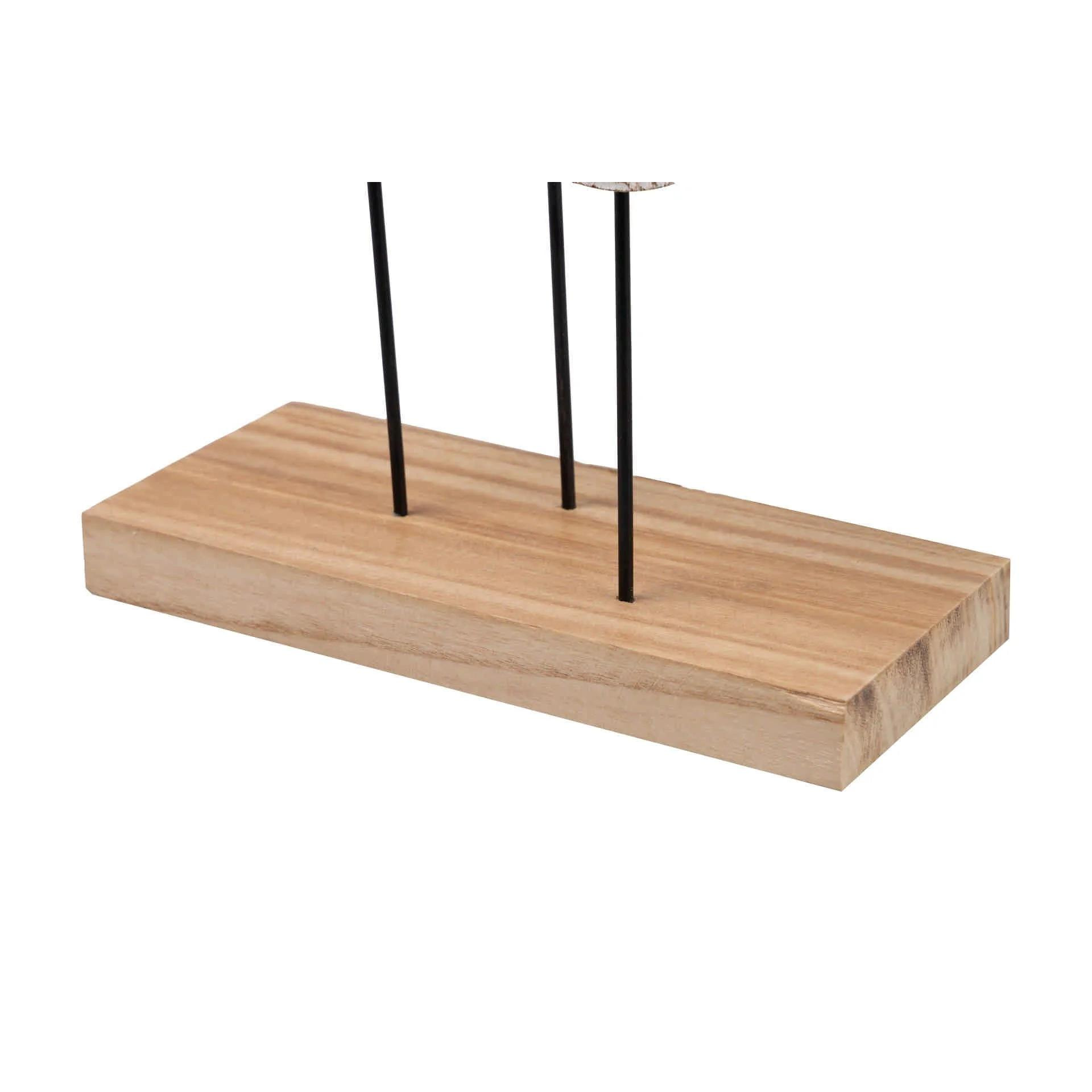 Figura Decoracion Madera Natural Negro 25x11x41 Cm