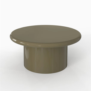 Table basse laquée vert kaki en MDF, D80 cm - Apoline
