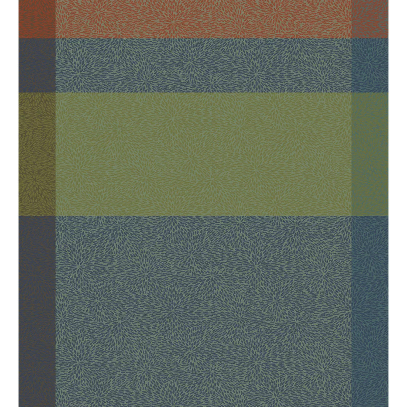 Serviette pur coton 220 g/m² motif jacquard vert orange Mille baies shetland