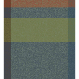 Serviette pur coton 220 g/m² motif jacquard vert orange Mille baies shetland