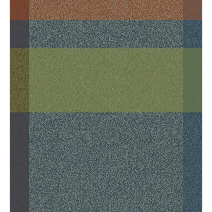 Serviette pur coton 220 g/m² motif jacquard vert orange Mille baies shetland