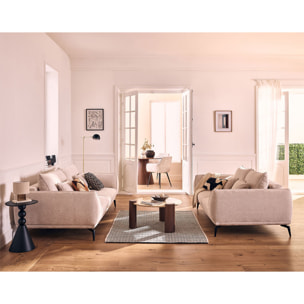 Arica - canapé droit 2 places en tissu texturé - Beige
