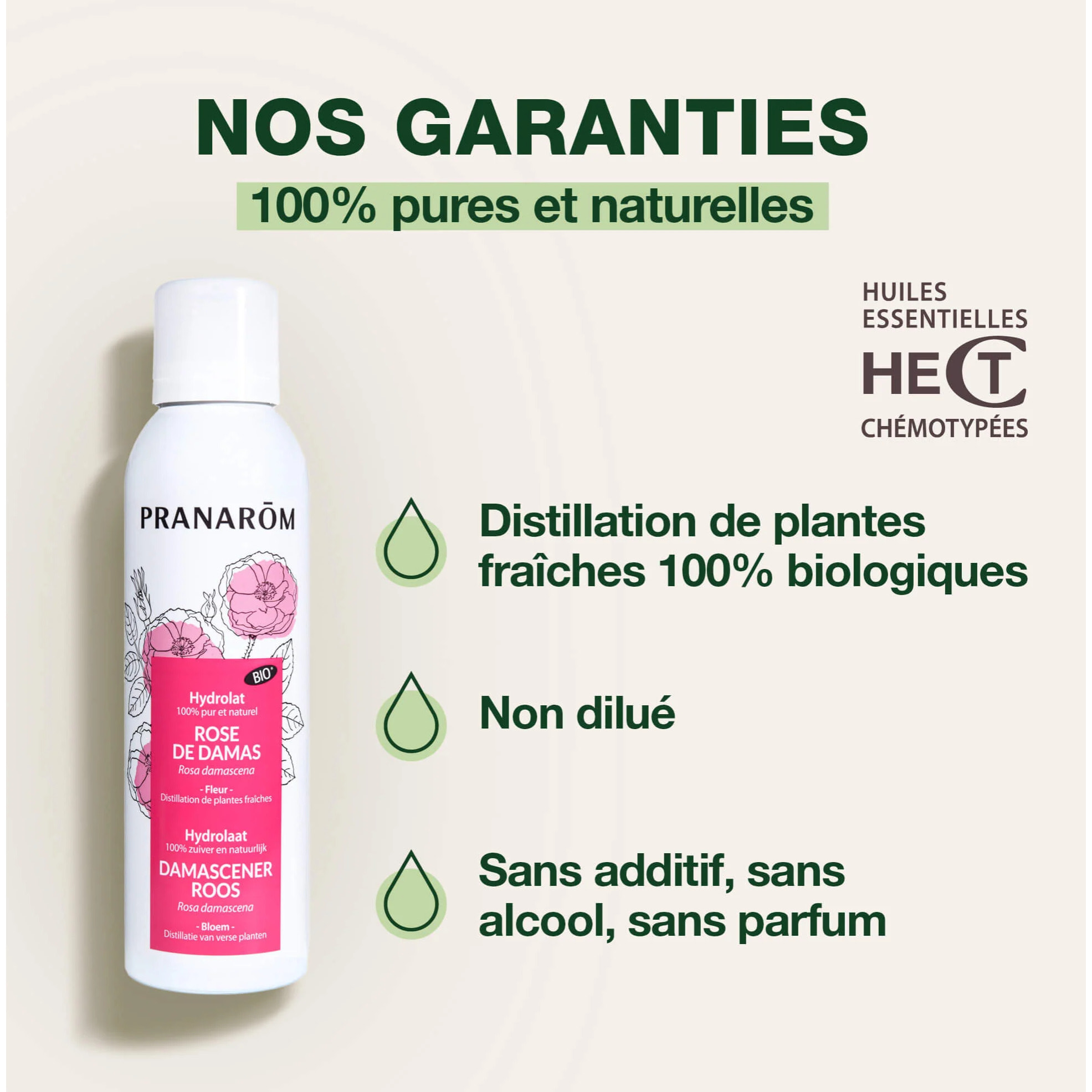 Pranarom - Hydrolat de Rose de Damas - Bio - 150 ml