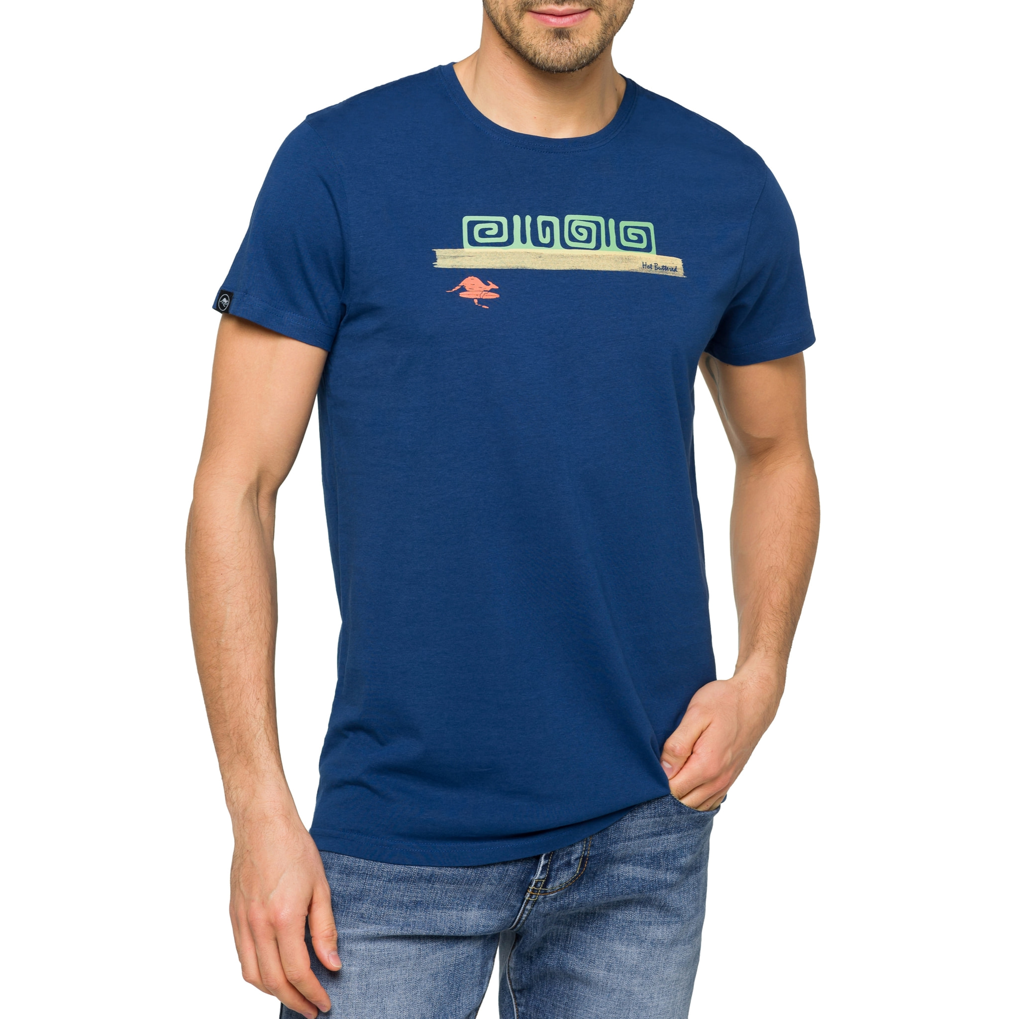 Camiseta de algodón 150 gr Hot Buttered Tikisurf azul