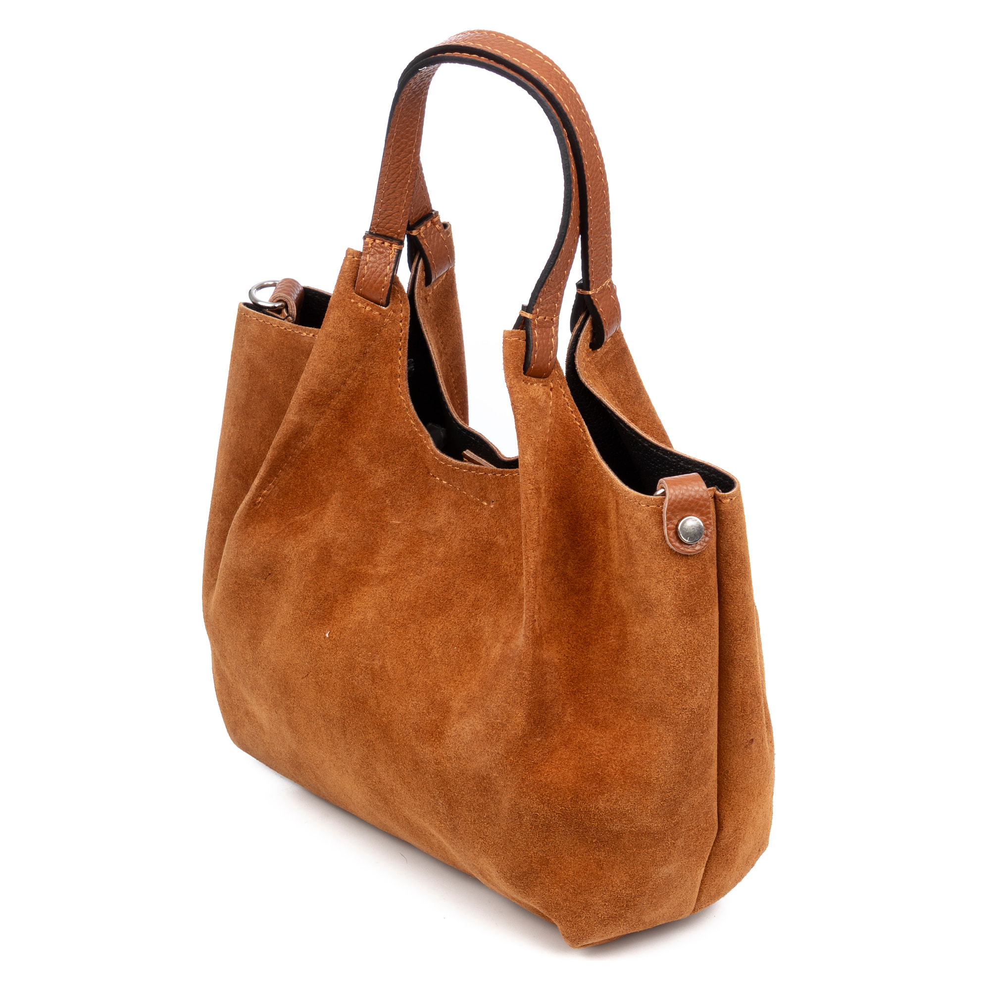 Baragiano borsa tote donna. Pelle scamosciata autentica.