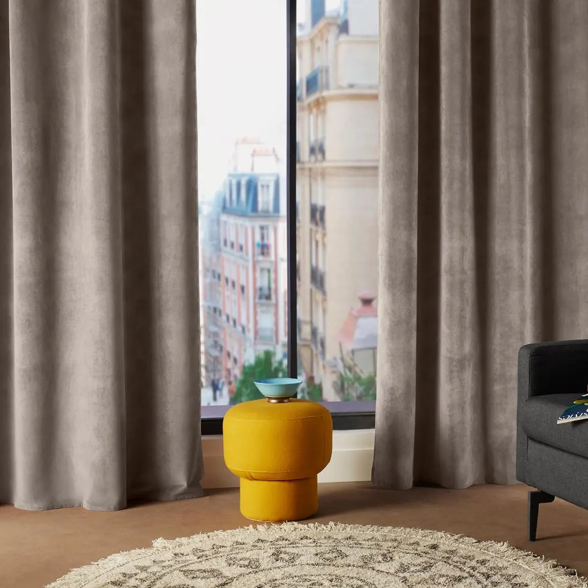 Rideau "Lilou" gris taupe 140x260cm